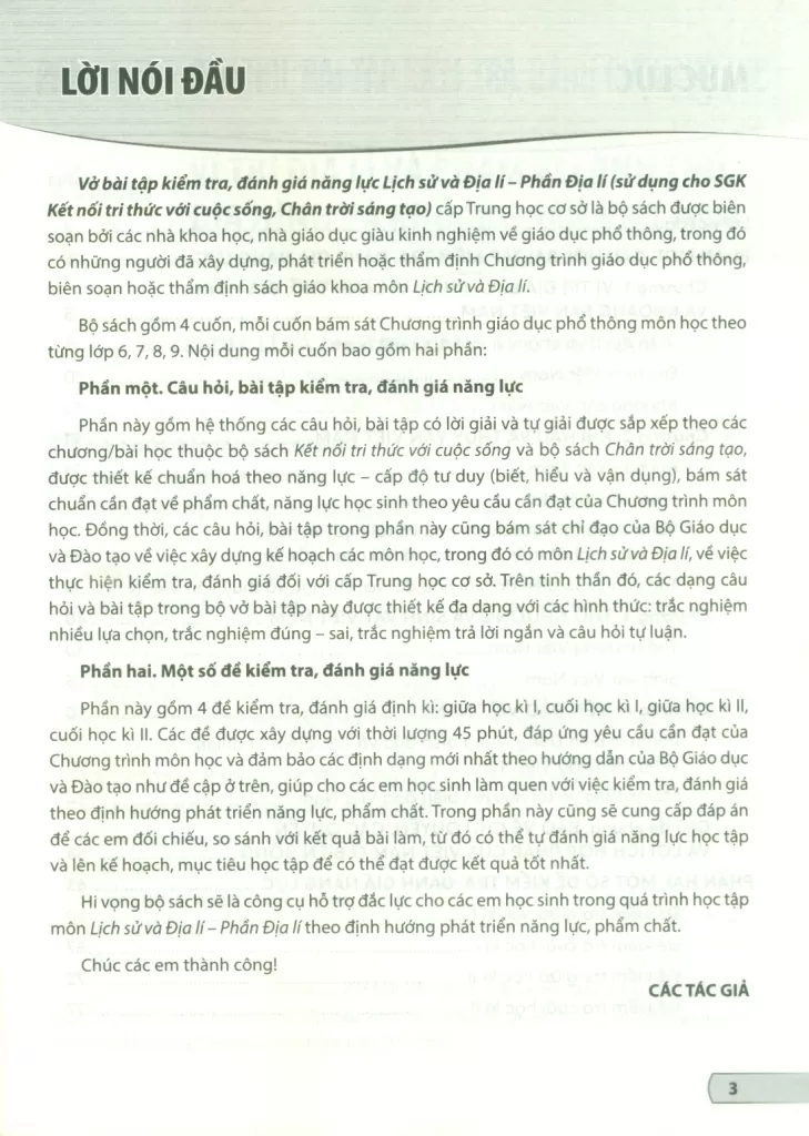VỞ BÀI TẬP KIỂM TRA, ĐÁNH GIÁ NĂNG LỰC LỊCH SỬ VÀ ĐỊA LÍ LỚP 8 - PHẦN LỊCH SỬ (Sử dụng cho SGK Kết nối tri thức, Chân trời sáng tạo)